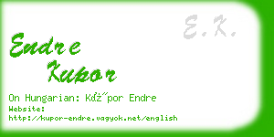 endre kupor business card